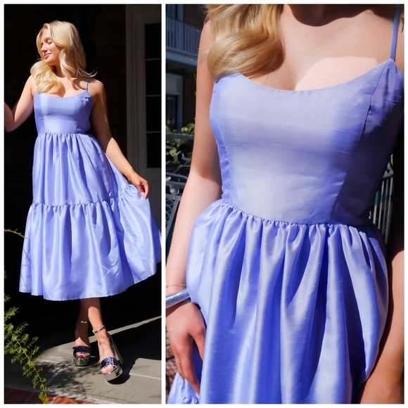 Hutch Dresses & Skirts - HUTCH Hemline Tiered Perwinkle Purple Shimmer Tommy Dress, S
